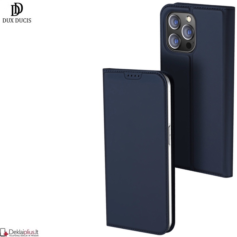 Dux Ducis Skin Pro dirbtinės odos dėklas - mėlynas (Apple Iphone 15 Pro) Dux Ducis Skin Pro dirbtinės odos dėklas - mėlynas (Apple Iphone 15 Pro)